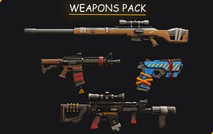 3D Stylized Weapon Pack model
