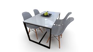 Dining Table Set 03 3D model