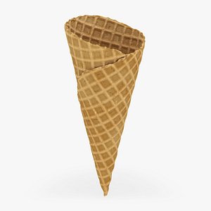 3D Ice Cream Waffle Cone 02 model