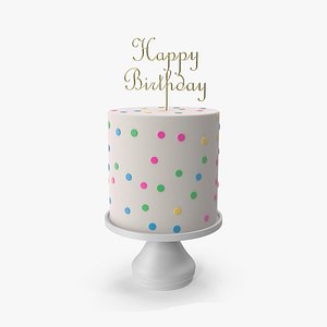 Cake with Gold Happy Birthday Topper