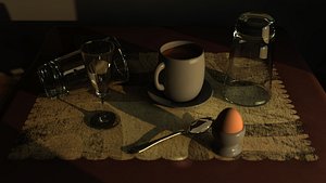 3d model coffe scene