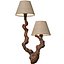 Rustic style wall Lamp sconce made of natural wood Sculptural 3D model