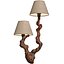 Rustic style wall Lamp sconce made of natural wood Sculptural 3D model