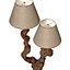 Rustic style wall Lamp sconce made of natural wood Sculptural 3D model