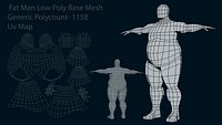 Fat man low poly base mesh
