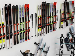 Wall Mounted Ski Storage Rack Organizer 3D model