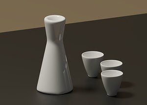 3D japan sake set