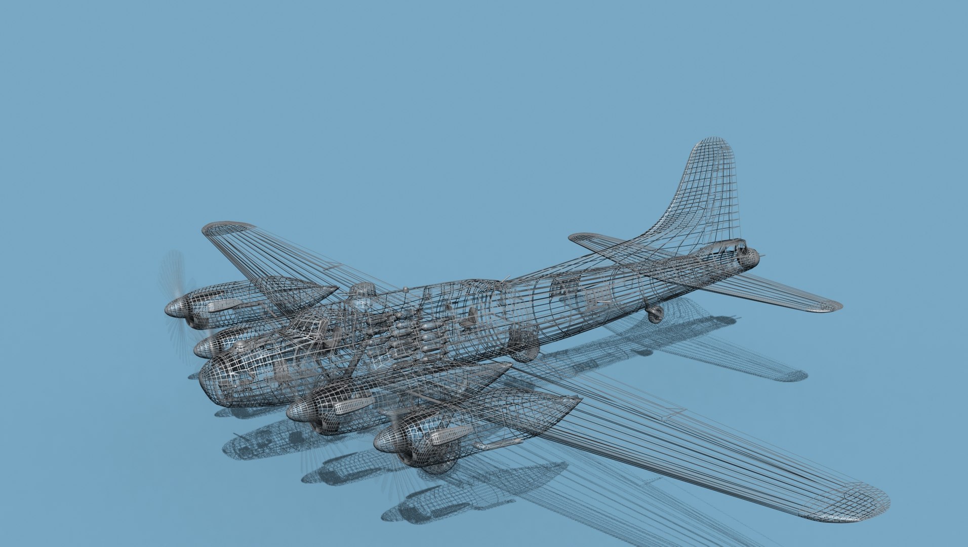 3D Boeing B-38A Flying Fortress HP V00 Bare Metal - TurboSquid 1912392