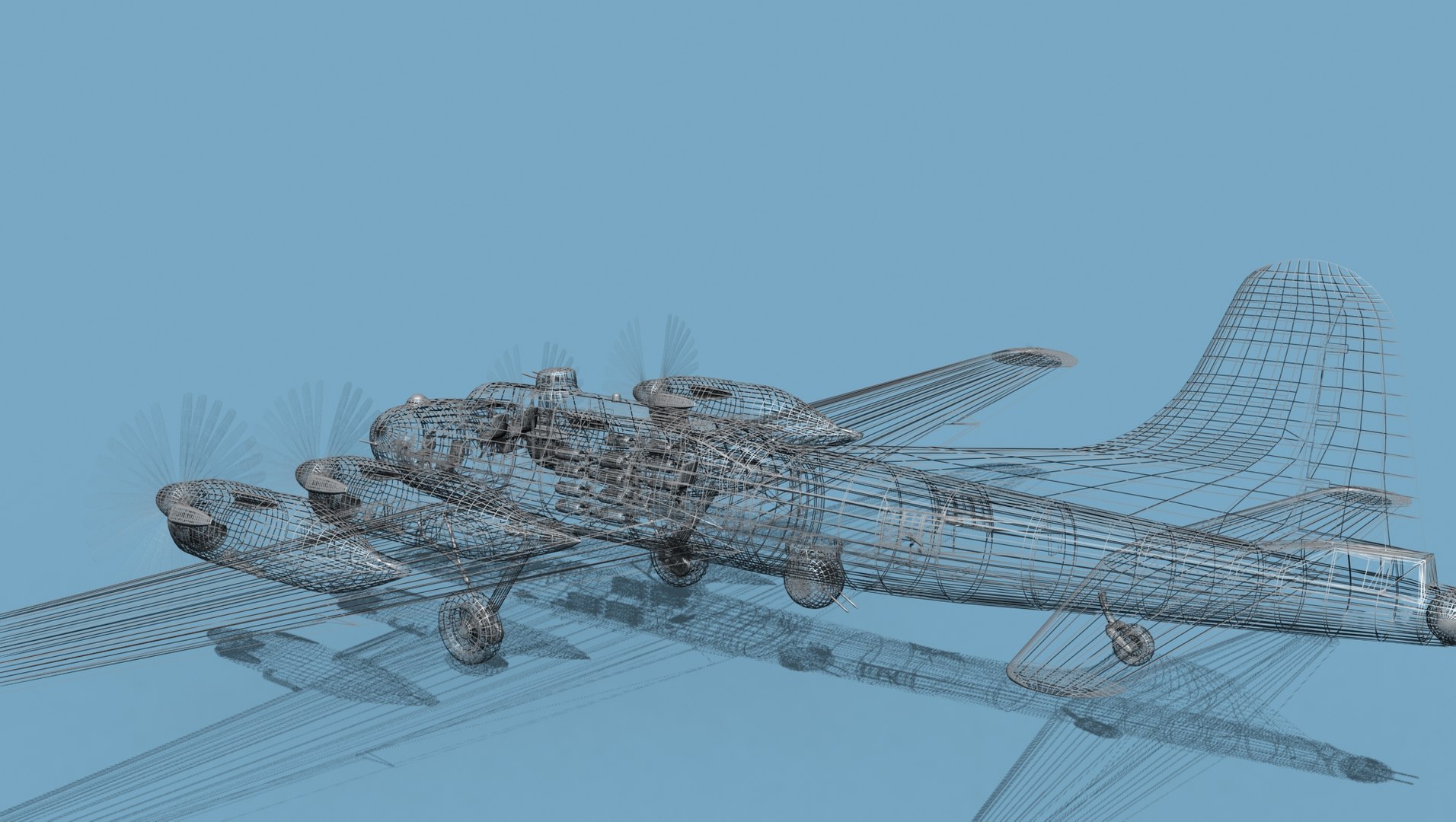 3D Boeing B-38A Flying Fortress HP V00 Bare Metal - TurboSquid 1912392