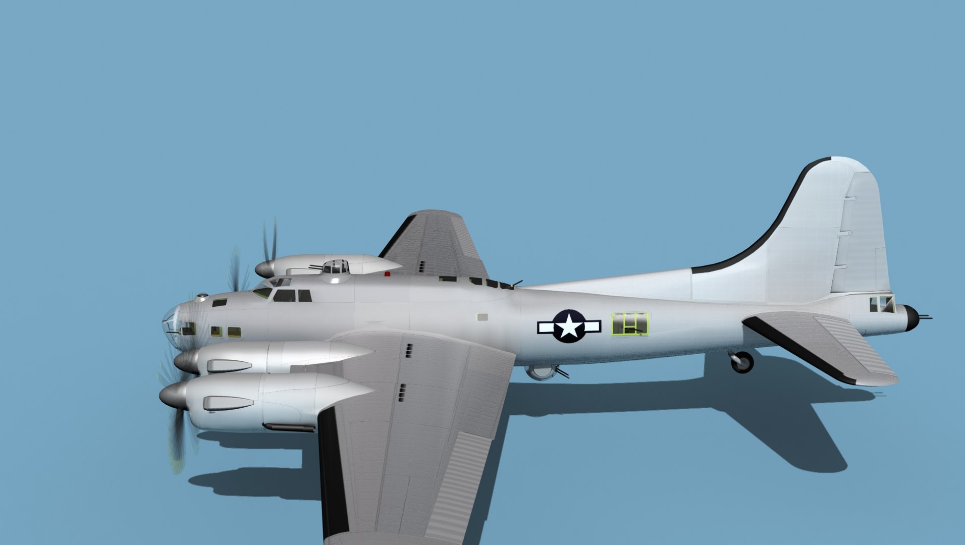 3D Boeing B-38A Flying Fortress HP V00 Bare Metal - TurboSquid 1912392