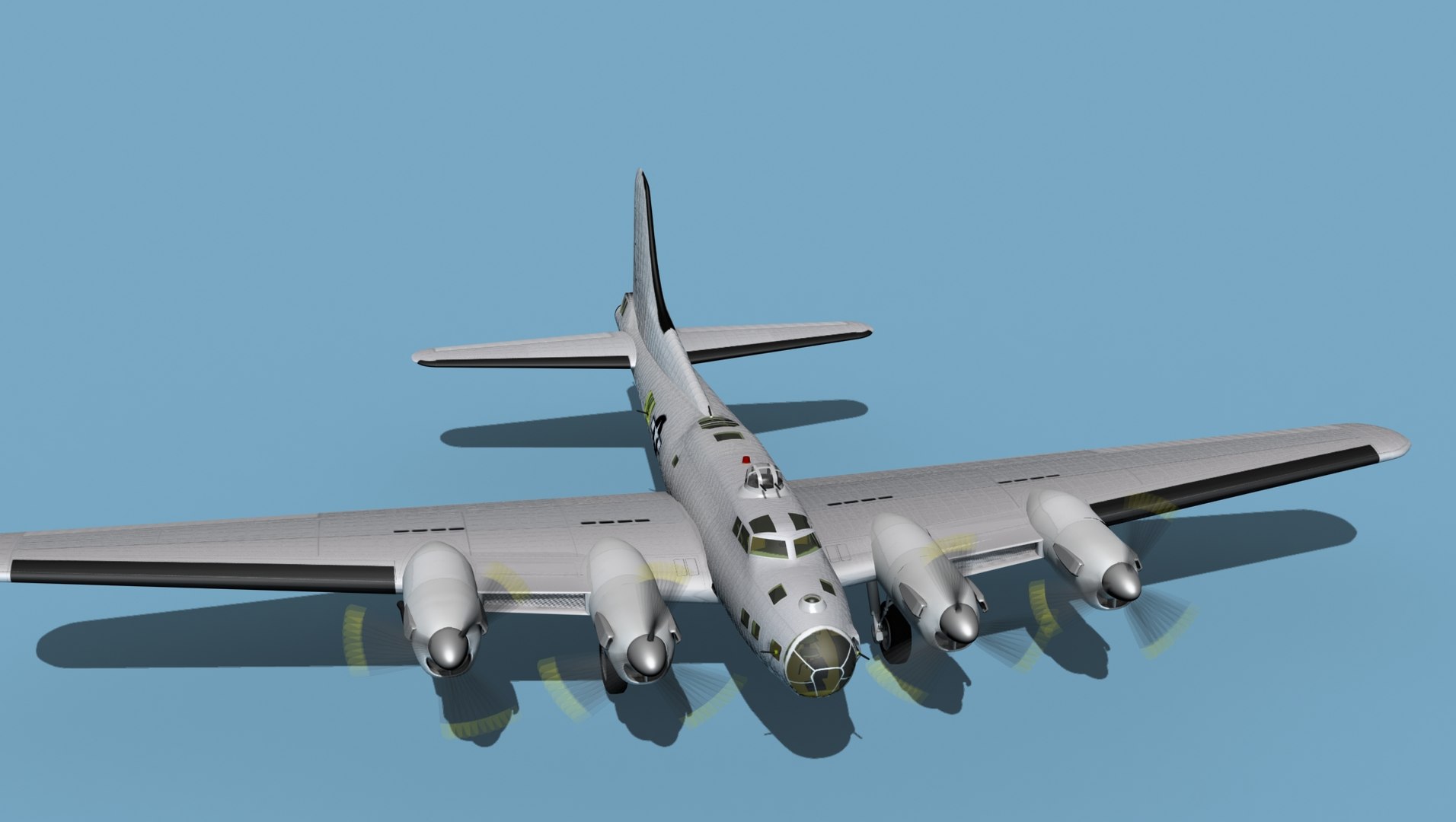 3D Boeing B-38A Flying Fortress HP V00 Bare Metal - TurboSquid 1912392