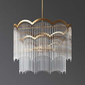 moroccan glass chandelier 3D