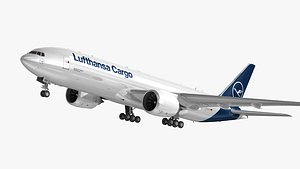 3D model Boeing 777-F Lufthansa Cargo