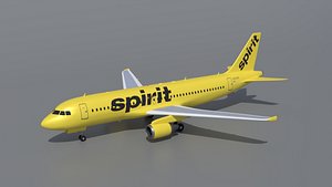 3D Airbus A320 Spirit Airlines