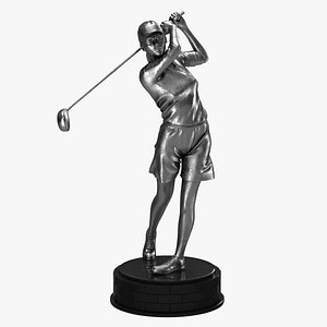female golfer sculpture 3d model