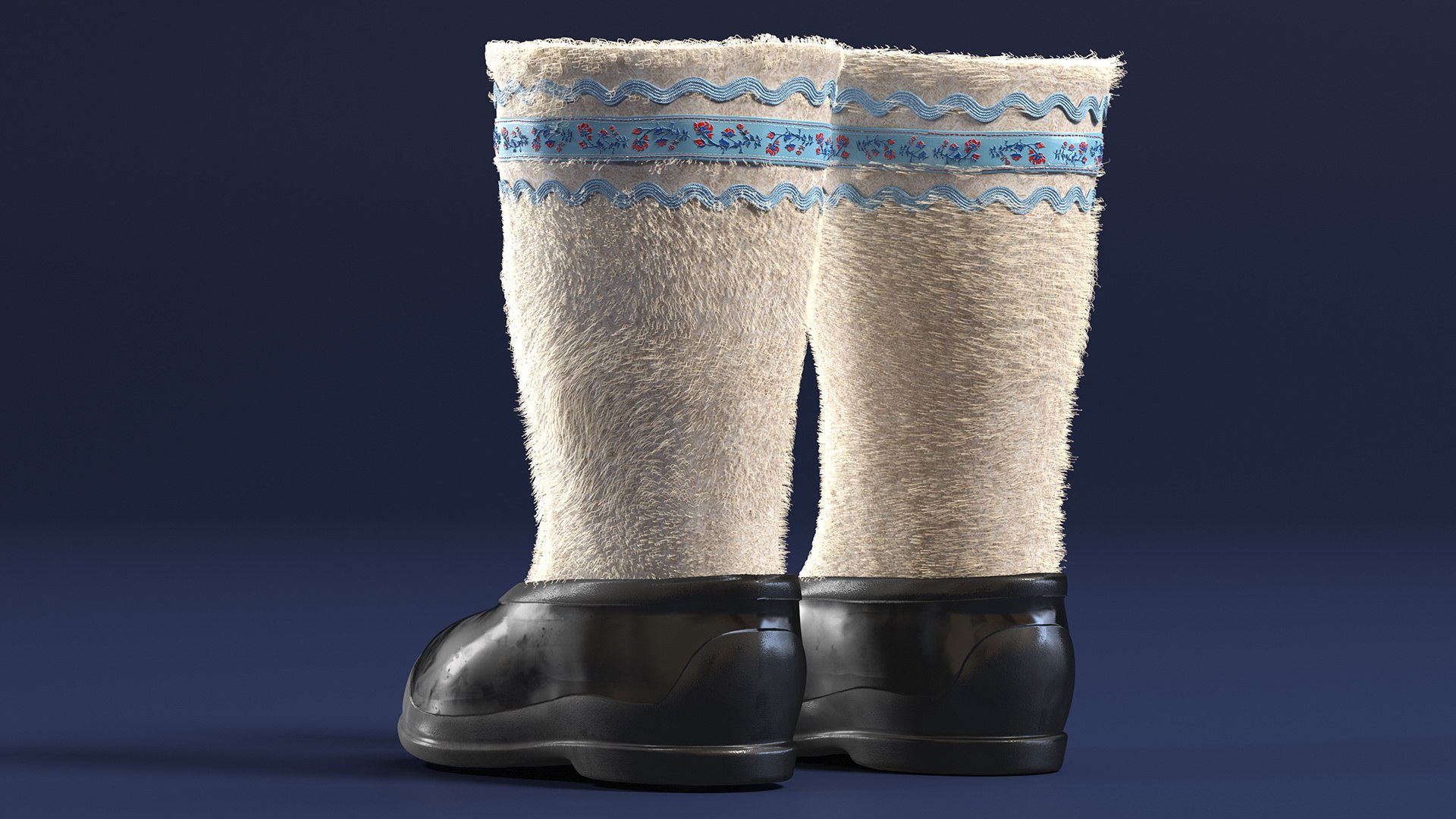 3D White Felt Boots With Rubber Waterproof Galoshes Fur model https://p.turbosquid.com/ts-thumb/x1/fTwqnL/tR/whitefeltbootswithrubberwaterproofgaloshesfurvray3dmodel004/jpg/1663711551/1920x1080/fit_q87/fd61258ed8c077effc182a32b4ea01b8961f3d47/whitefeltbootswithrubberwaterproofgaloshesfurvray3dmodel004.jpg