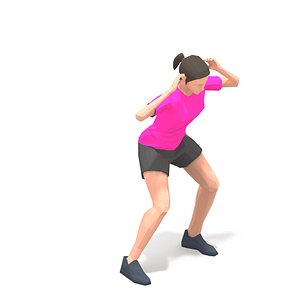 3D animations exercise woman model