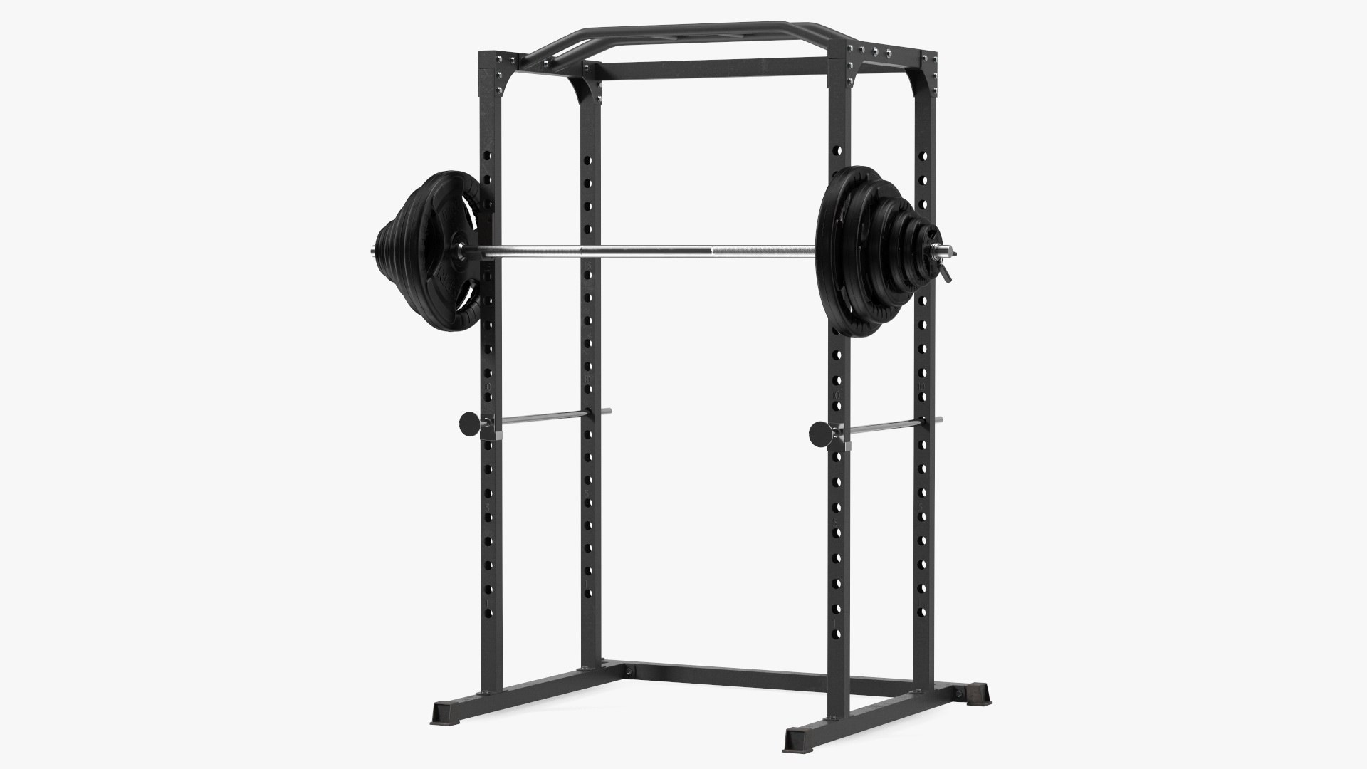 Power Cage Black and Barbell 3D model preview