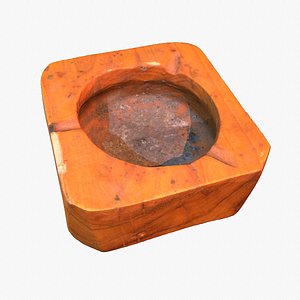 3D Ashtray wood low poly 3D model model