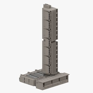 Brutalist Tower Buildings Pack 02 3D model