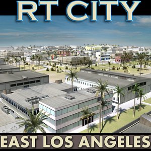 East Los Angeles Stylised_Skyline Low-Res Textured
