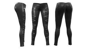 Skinny Pants with Zip Cutouts 3D model