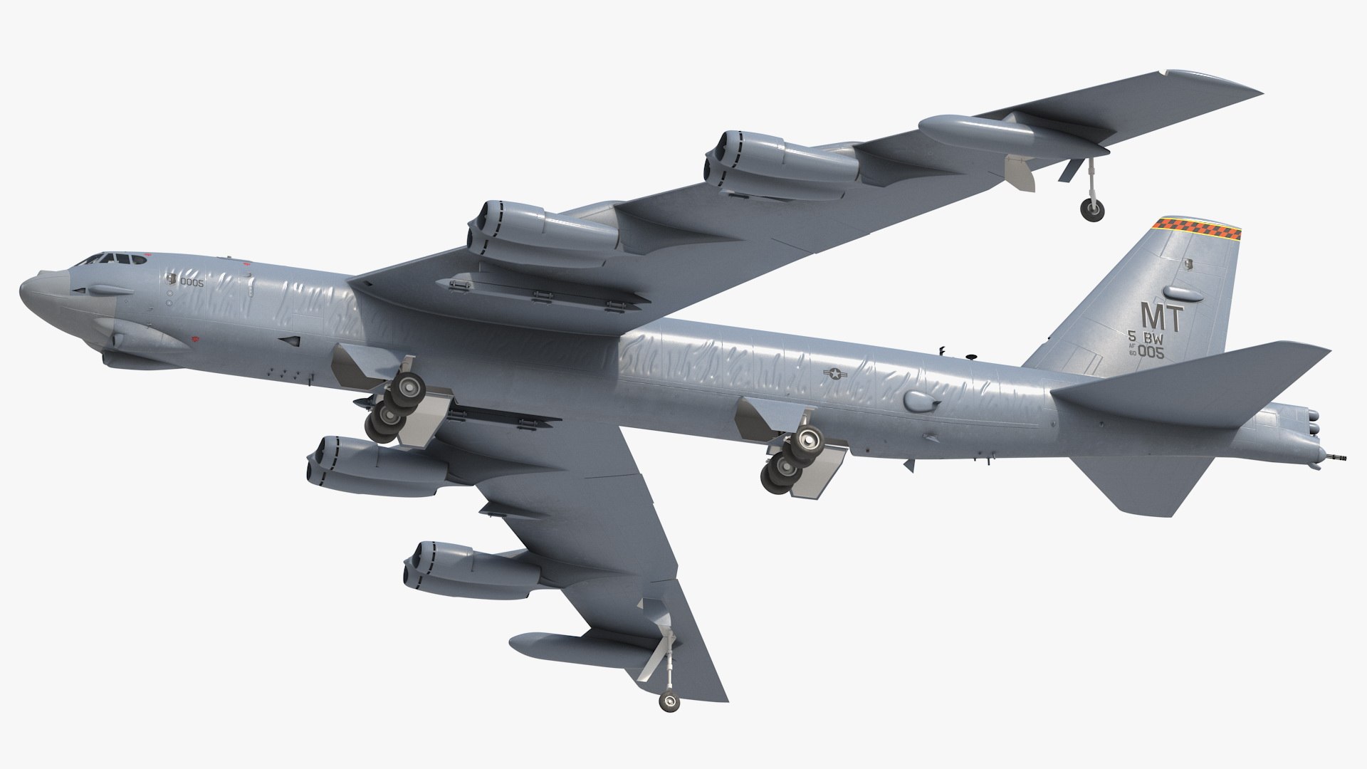 Boeing B52 Stratofortress Strategic Bomber Rigged 3D model preview
