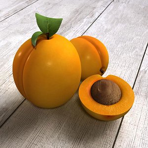3d model scene apricots
