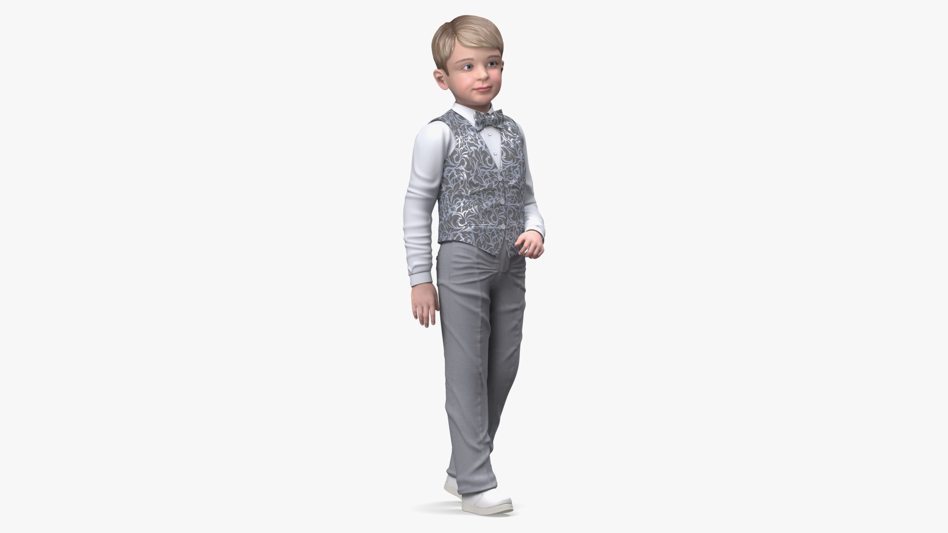 Realistic Child Boy Party Style 3D model preview