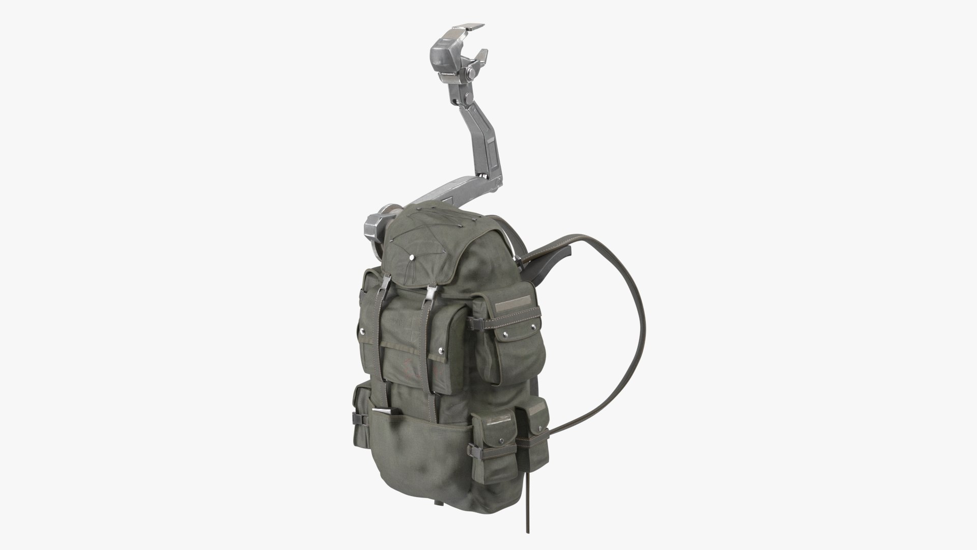 Military Backpack with Manipulator 3D model for industrial visualization, technical presentation, simulation, product rendering, and animation