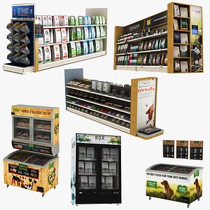 3D Pet Shop - Pet Food and Bowl  Collection 6 in 1 model