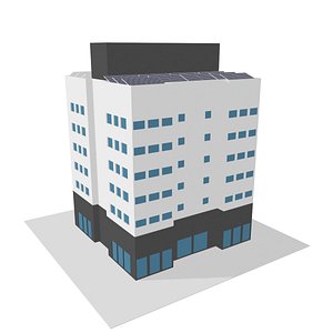 3D Cartoon  Building - Apartment and  Business edifice model