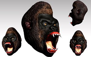 gorilla head 3d 3ds