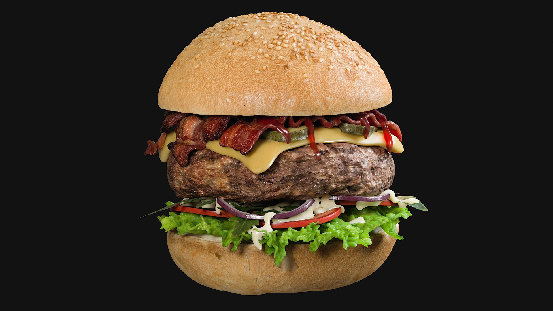 Realistic burger 3D - TurboSquid 1697373