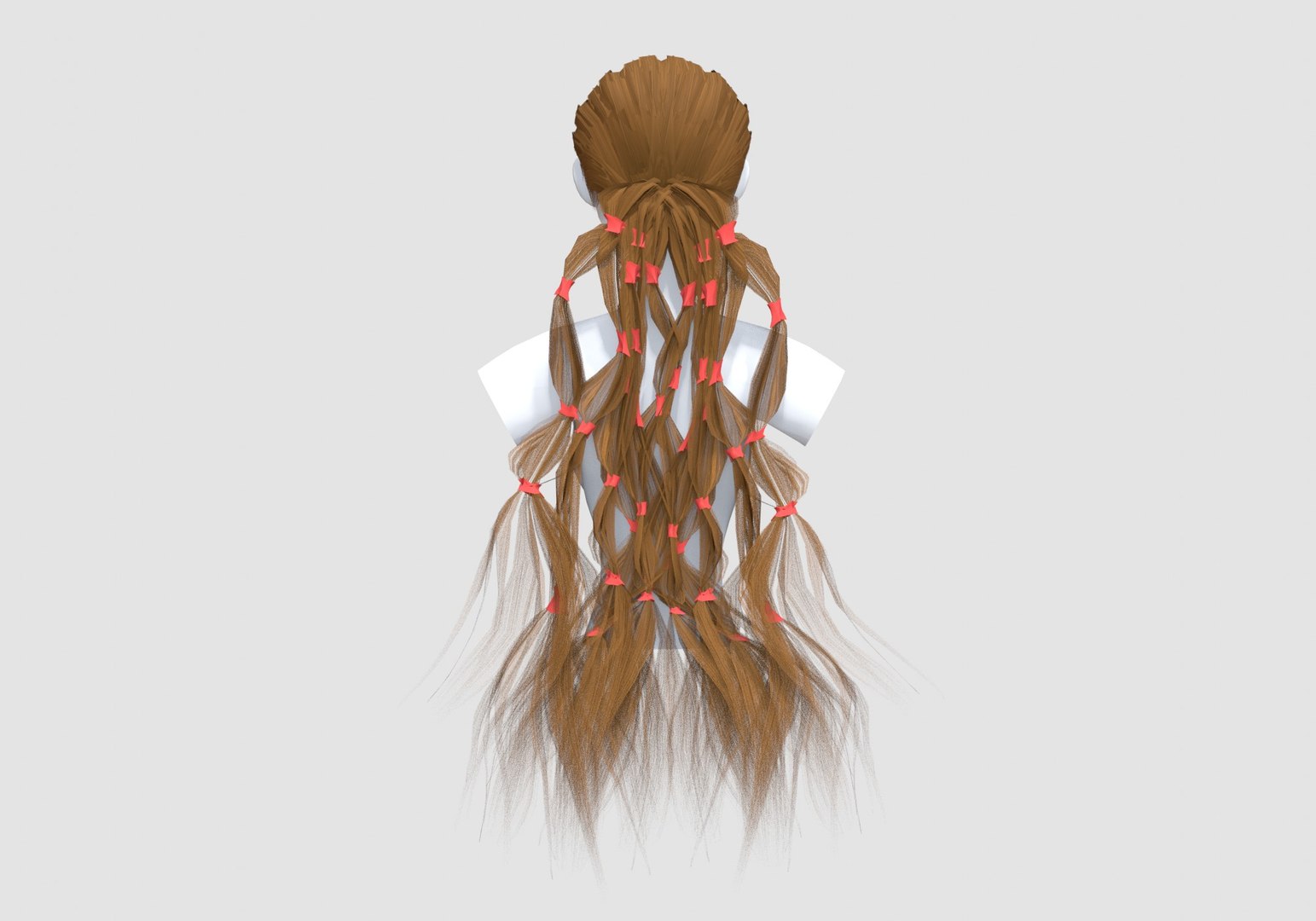 3D Bangs Pigtail Hairstyle model - TurboSquid 1941734