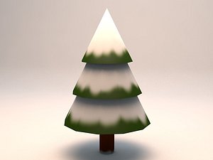 small snowy pine tree 3d 3ds