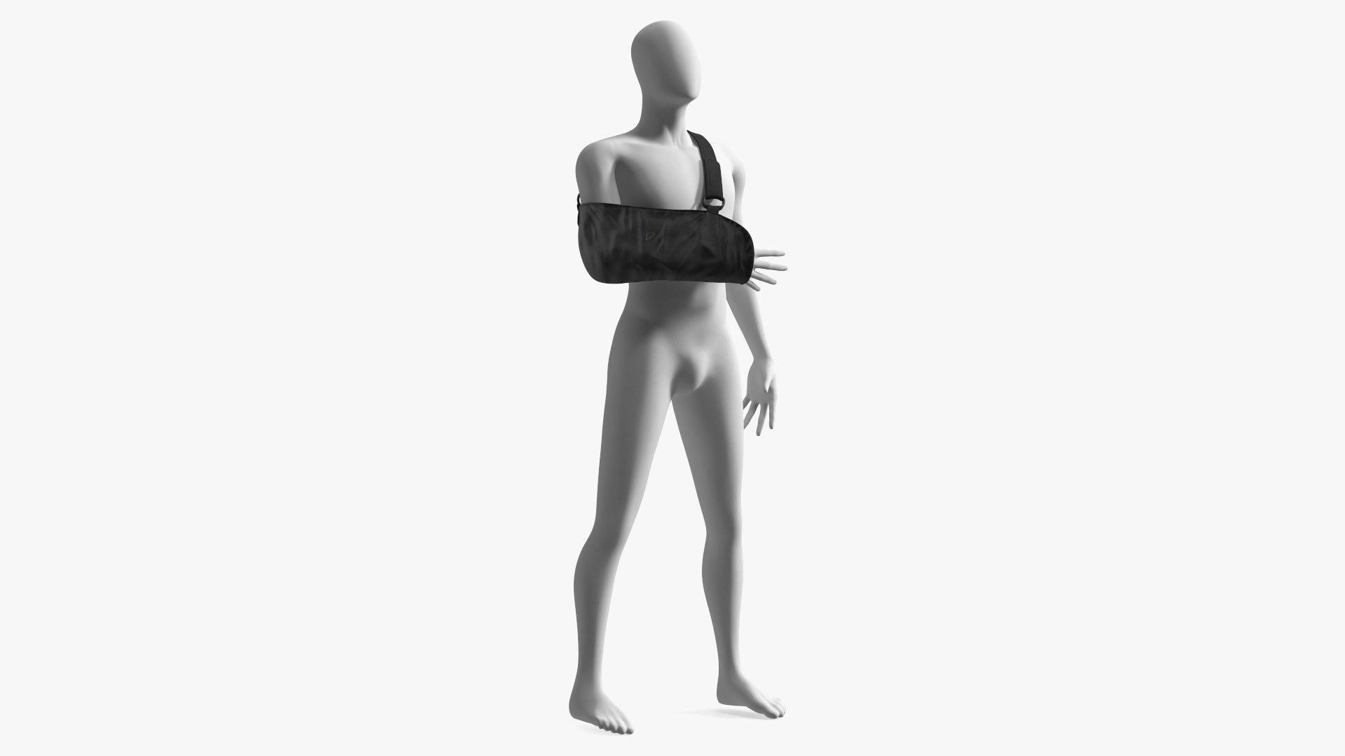 Arm Sling Bandage Right Hand Black 3D model preview