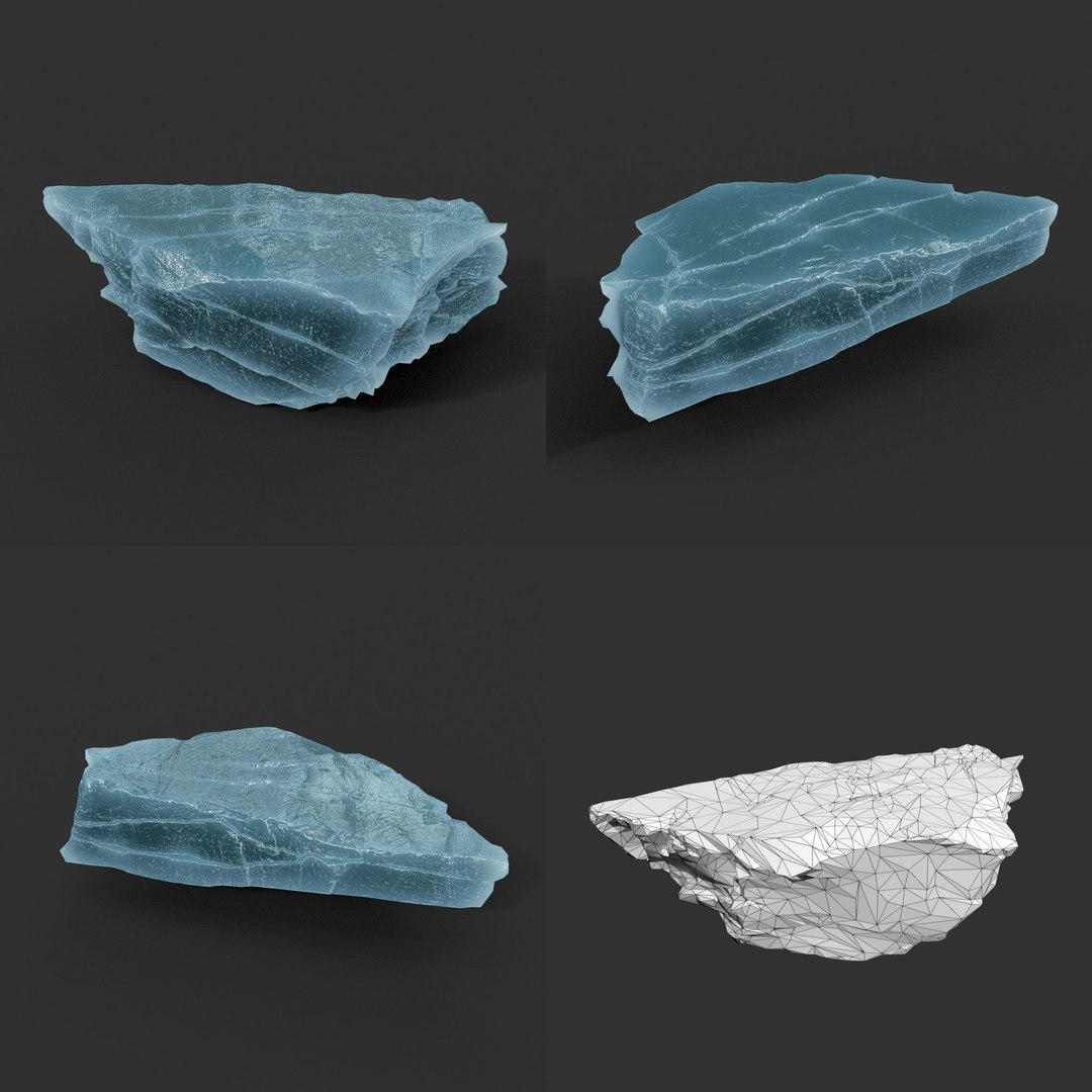 3D Model 12 Low Poly PBR Ice Block - TurboSquid 2163097