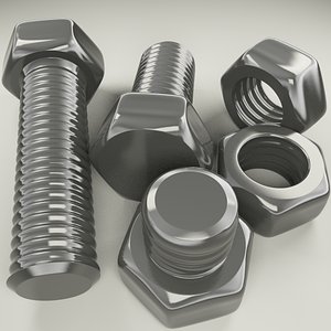 bolts nuts v2 3D model