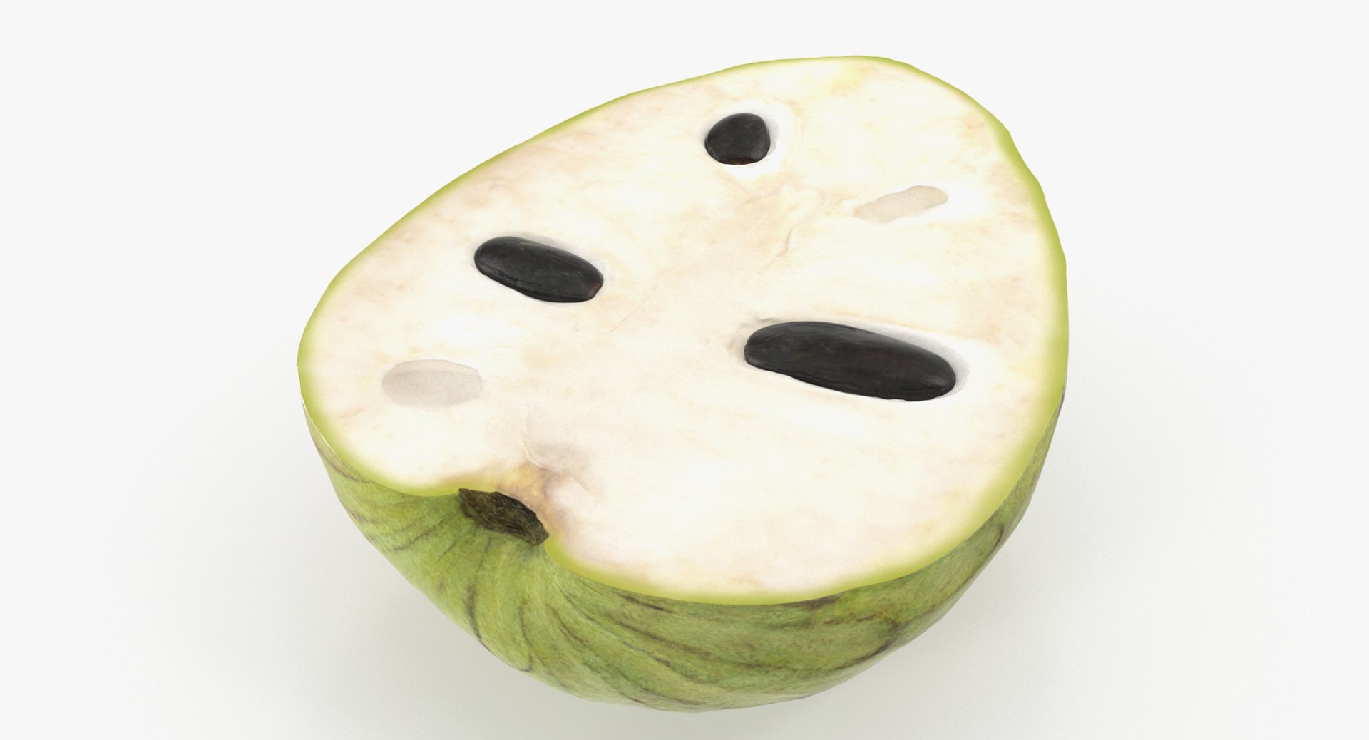 Chirimoya Fruit Half 3D Model 3D model preview