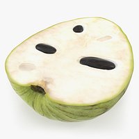 Chirimoya Fruit Half 3D Model