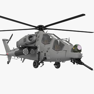 Combat Gray Helicopter Rigged