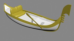 3D model traditional gondola boat
