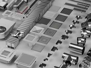 HVAC duct ventilation system and air conditioning components