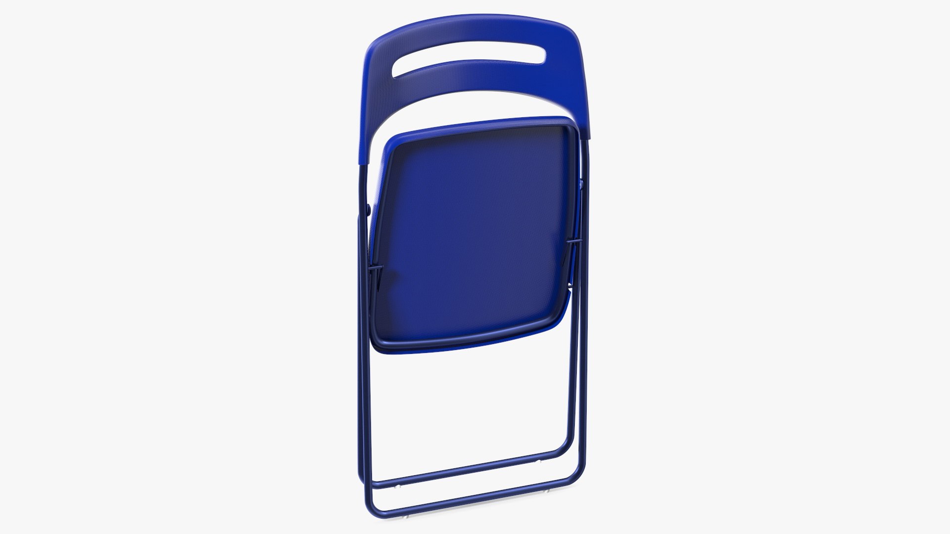 Plastic Folding Chair Blue Folded 3D model preview