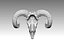 3D model bull goat statue head