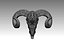 3D model bull goat statue head