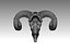 3D model bull goat statue head