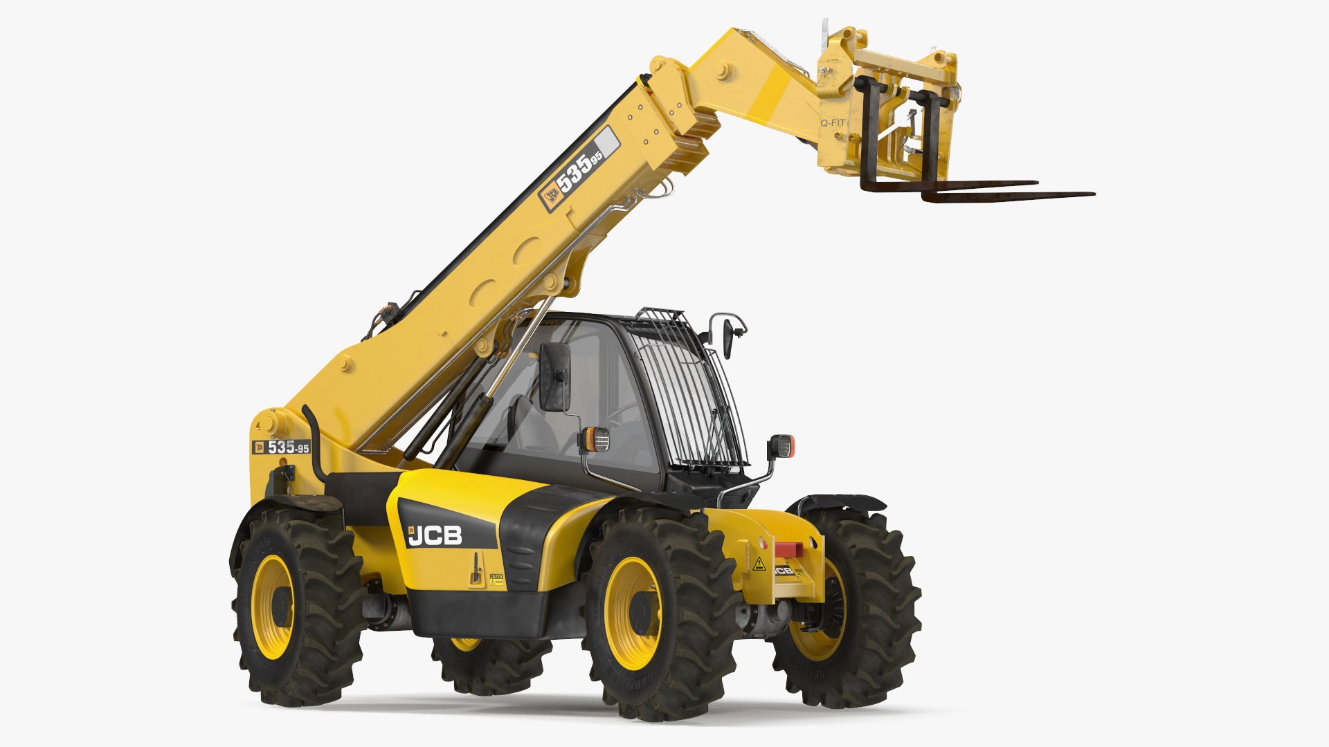 Telehandler JCB 535 Rigged 3D model preview