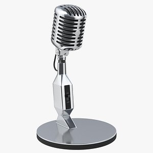 3D Retro Microphone PBR model